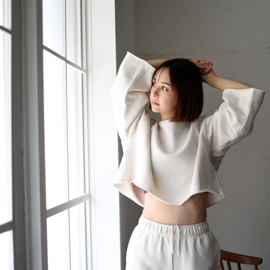 裏起毛クロップドプルオーバー